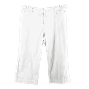 Chicos Sz 2.5 x 22 White 3 Pocket Cotton Blend Crop Capri Pant
